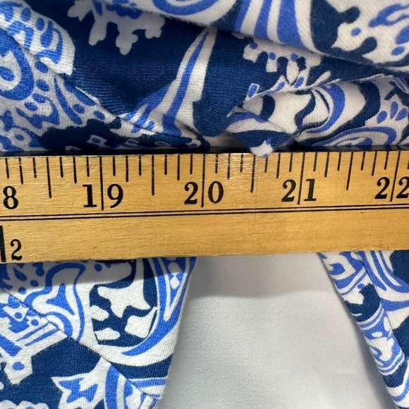 Gretchen Scott Paisley Print Dress 3/4 Sleeve Casual Blue White M - Picture 4 of 4